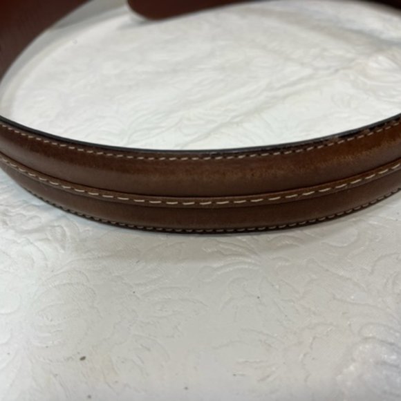 Cole Haan Men's Brown Stitched Leather Belt Size: 95/38 - Picture 7 of 11